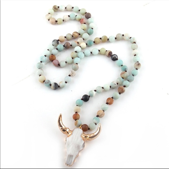 Just in! Boho amazonite steer necklace - Picture 2 of 6